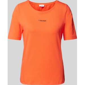 Pomarańczowy t-shirt S.Oliver w stylu casual