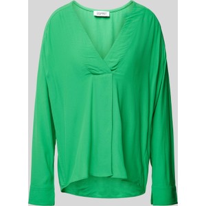 Zielona bluzka Esprit w stylu casual z dekoltem w kształcie litery v