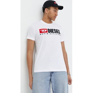 T-shirt Diesel z krótkim rękawem w młodzieżowym stylu z nadrukiem
