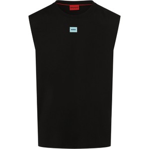 Czarny t-shirt Hugo Boss z krótkim rękawem w stylu casual z bawełny