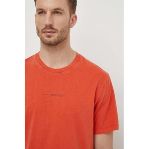 Pomarańczowy t-shirt Pepe Jeans w stylu casual z nadrukiem