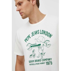 T-shirt Pepe Jeans z bawełny z krótkim rękawem z nadrukiem