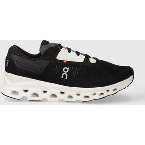 Czarne buty sportowe On-running w sportowym stylu z płaską podeszwą sznurowane