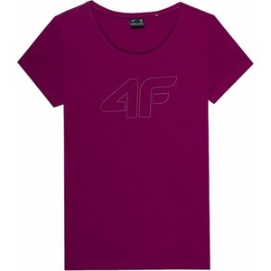 Fioletowa bluzka 4F w sportowym stylu z okrągłym dekoltem
