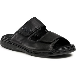Czarne buty letnie męskie Rieker ze skóry ekologicznej