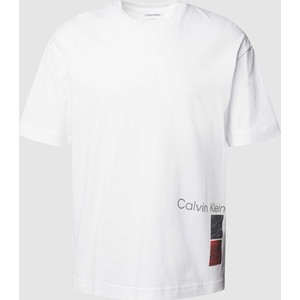 T-shirt Calvin Klein z krótkim rękawem z nadrukiem z bawełny