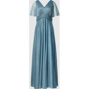 Niebieska sukienka Christian Berg z szyfonu z krótkim rękawem