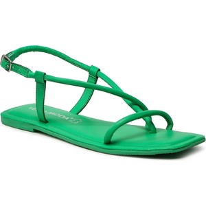 Zielone sandały Vero Moda z płaską podeszwą z klamrami