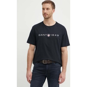 T-shirt Gant z nadrukiem w młodzieżowym stylu z krótkim rękawem