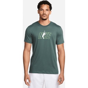 Zielony t-shirt Nike w sportowym stylu z bawełny