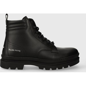 Czarne buty zimowe answear.com w stylu casual sznurowane