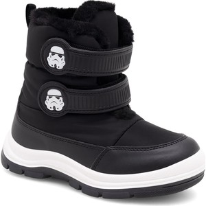 Czarne buty dziecięce zimowe STAR WARS dla chłopców na rzepy