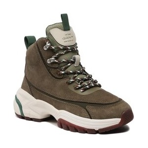 Zielone buty trekkingowe Gant sznurowane
