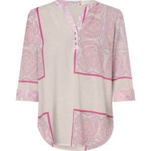 Różowa bluzka Marie Lund z bawełny w stylu casual z dekoltem w kształcie litery v
