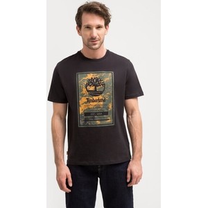 Czarny t-shirt Timberland z nadrukiem w młodzieżowym stylu