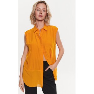 Pomarańczowa koszula Sisley w stylu casual bez rękawów