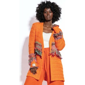 Pomarańczowy sweter Fobya w stylu boho