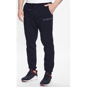 Czarne spodnie sportowe Tommy Hilfiger w sportowym stylu z dresówki