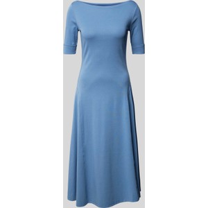 Niebieska sukienka Ralph Lauren midi prosta z bawełny