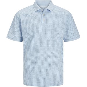 Niebieska koszulka polo Jack & Jones z krótkim rękawem z bawełny w stylu casual
