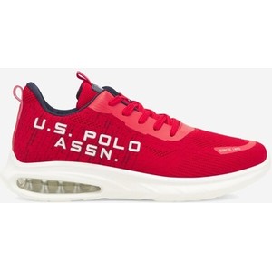 Czerwone buty sportowe U.S. Polo sznurowane w sportowym stylu