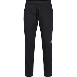 Czarne spodnie sportowe Jack & Jones w sportowym stylu z dresówki