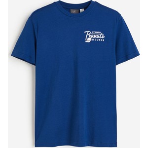 Niebieski t-shirt H & M z krótkim rękawem