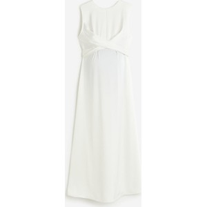 H & M & - MAMA Satynowa sukienka - Biały