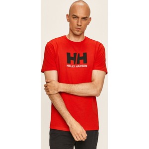 Czerwony t-shirt Helly Hansen z krótkim rękawem