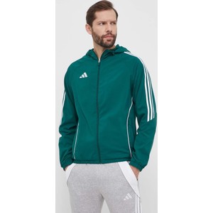 Zielona kurtka Adidas Performance krótka w sportowym stylu