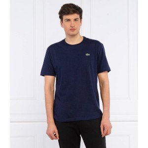 Niebieski t-shirt Lacoste z bawełny w stylu casual