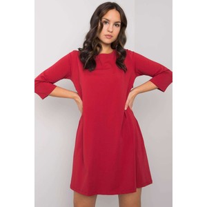 Czerwona sukienka 5.10.15 z długim rękawem z okrągłym dekoltem mini