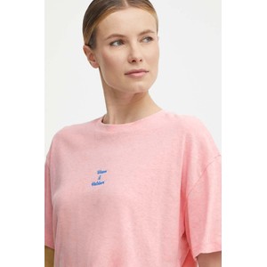 Różowy t-shirt Picture z okrągłym dekoltem z krótkim rękawem