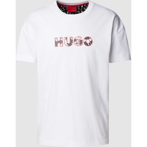 T-shirt Hugo Boss w młodzieżowym stylu z nadrukiem z krótkim rękawem