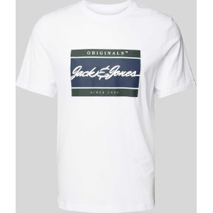 T-shirt Jack & Jones z nadrukiem z krótkim rękawem w młodzieżowym stylu