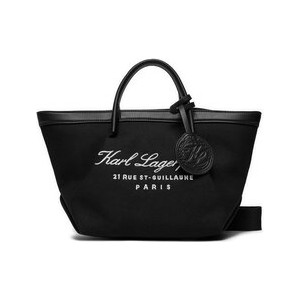 Czarna torebka Karl Lagerfeld duża na ramię matowa