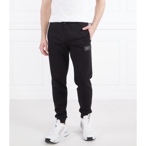 Czarne spodnie sportowe Emporio Armani z dresówki