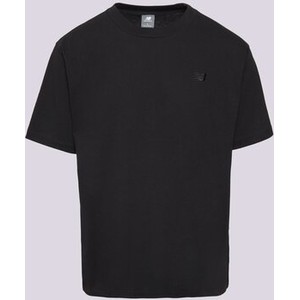 Czarny t-shirt New Balance w stylu casual z dżerseju z krótkim rękawem