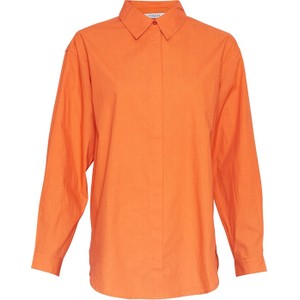 Pomarańczowa koszula Moss Copenhagen z kołnierzykiem