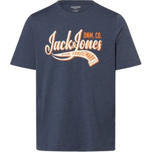Niebieski t-shirt Jack & Jones z krótkim rękawem w młodzieżowym stylu