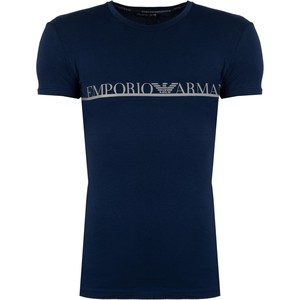 Niebieski t-shirt Emporio Armani w młodzieżowym stylu z tkaniny z krótkim rękawem