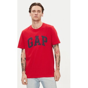 Czerwony t-shirt Gap z krótkim rękawem