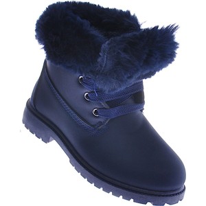 Granatowe buty dziecięce zimowe Pantofelek24 dla dziewczynek