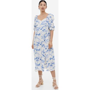 H & M & - MAMA Sukienka z domieszką lnu - Niebieski