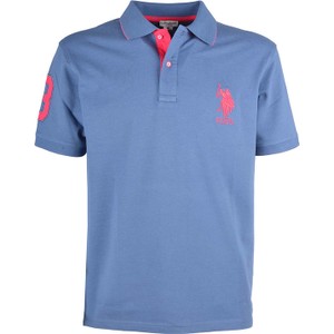 Niebieski t-shirt U.S. Polo z krótkim rękawem