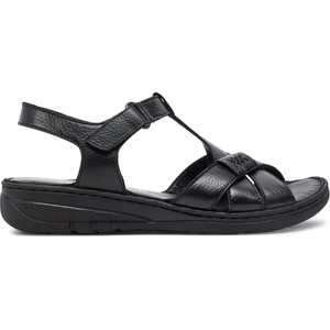 Czarne sandały Caprice w stylu casual z klamrami