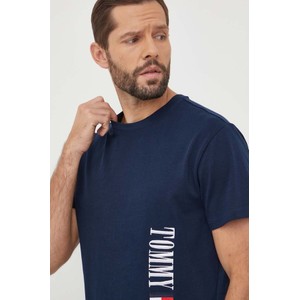 Granatowy t-shirt Tommy Jeans z bawełny