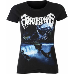 Czarny t-shirt Metal-shop z nadrukiem w młodzieżowym stylu