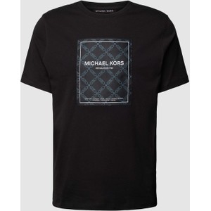 Czarny t-shirt Michael Kors w młodzieżowym stylu z nadrukiem z bawełny