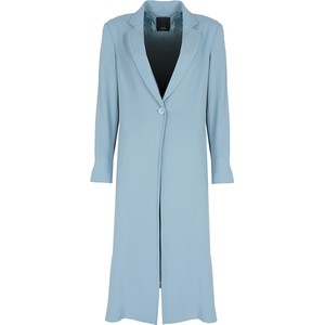 Niebieski płaszcz ubierzsie.com w stylu casual bez kaptura